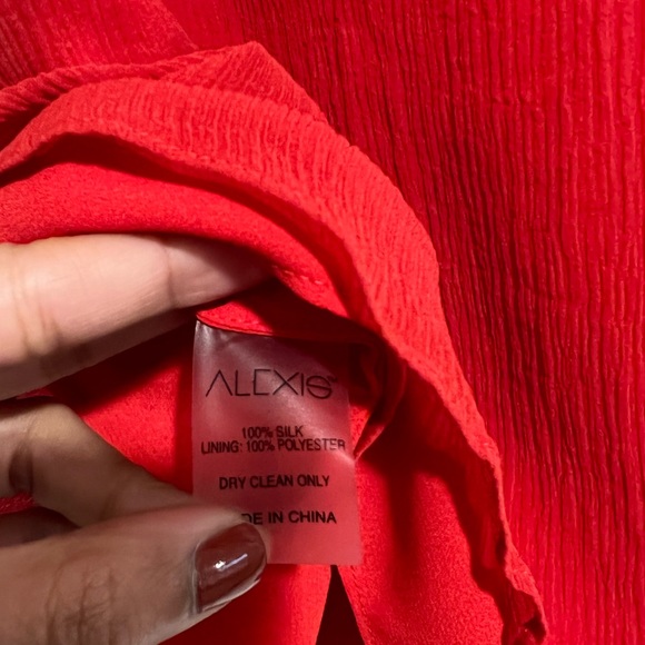 Alexis Red Ruffle Silk Top - Picture 4 of 5
